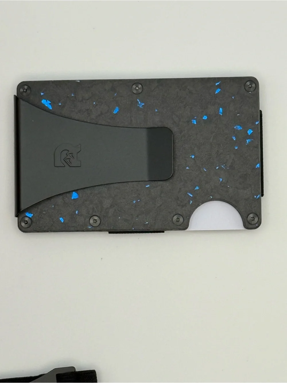 The Ridge Black Wallet with Blue Speckle - Slim RFID Money Clip